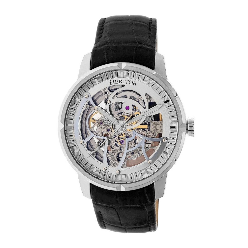 Heritor Automatic Ryder Skeleton Leather Band
